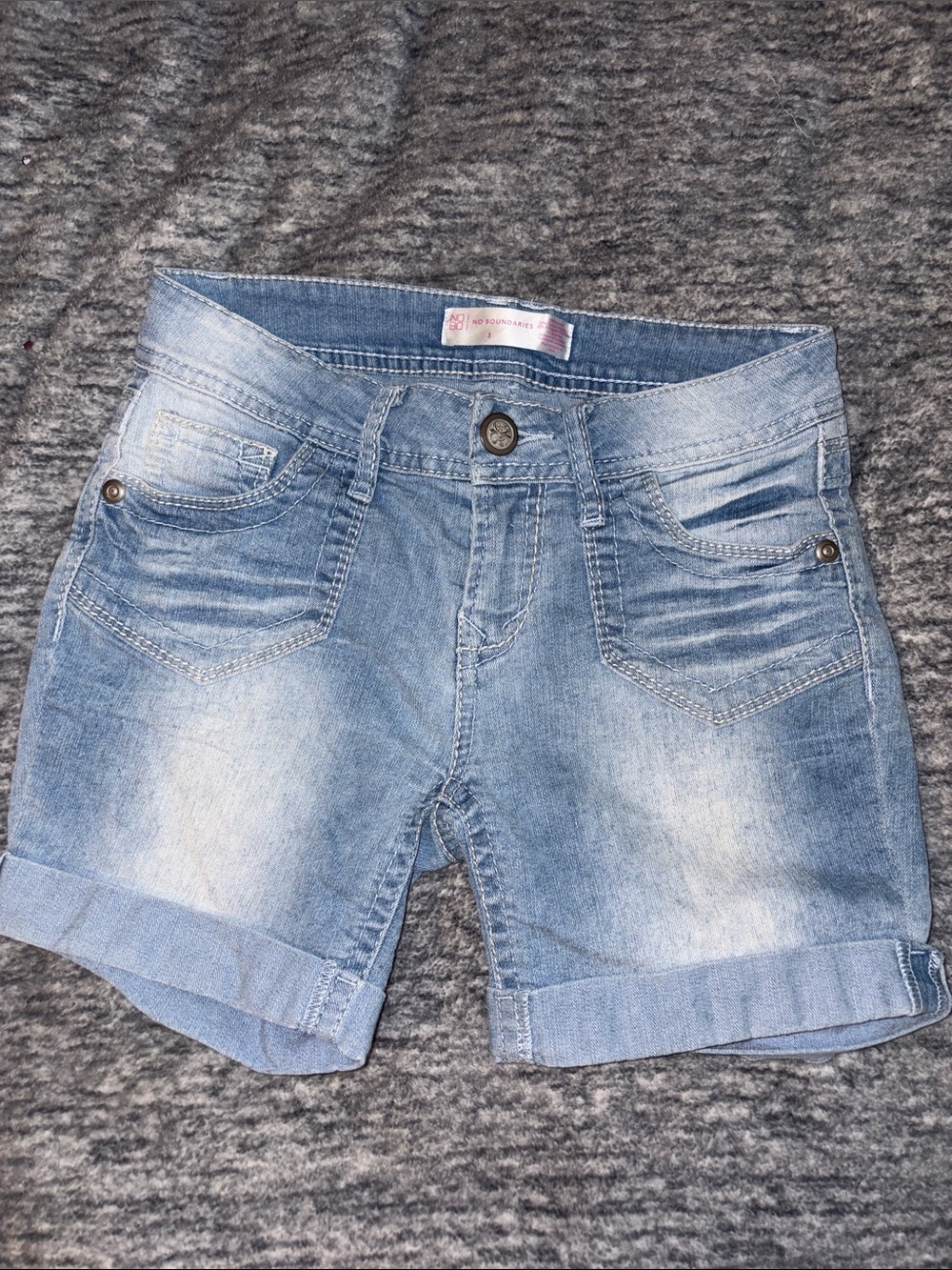 Light Blue Denim No Boundaries Women’s Juniors Stretch Shorts